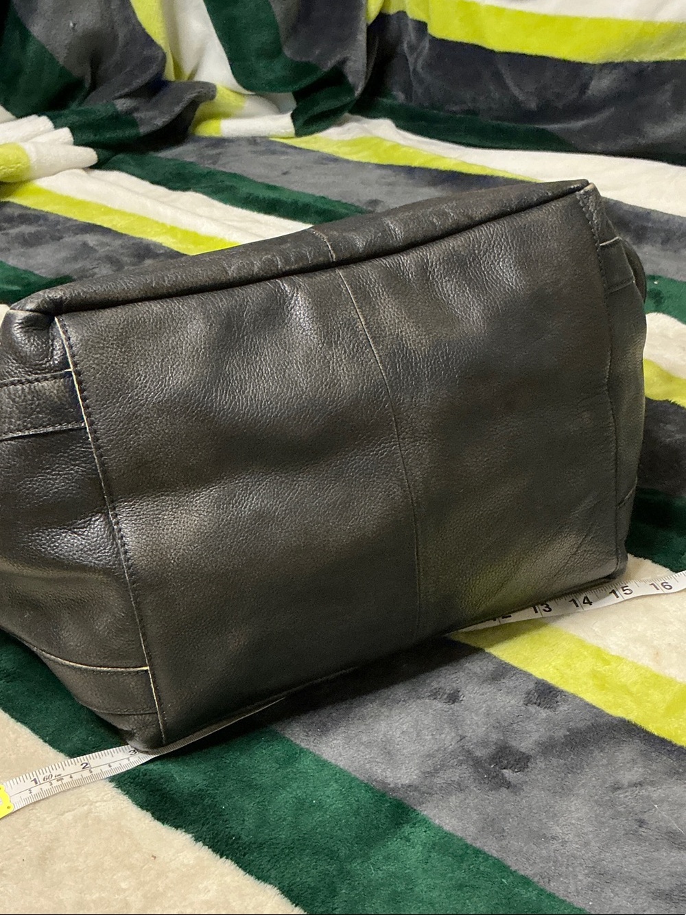 Free People We The Free Leslie Leather Tote Bag Satchel Distressed Black - Picture 9 of 14